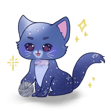 Cute Illustration Galaxy Cat, Galaxy, Cat, Night PNG Transparent ...