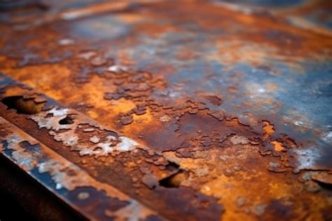 Premium AI Image | Rust on steel plate iron plate surface and rust generative ai