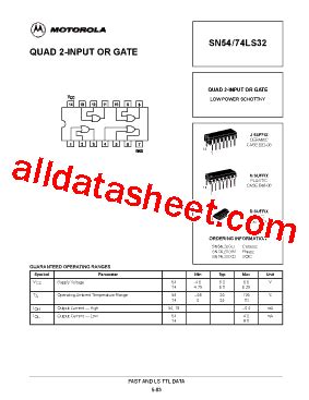 74LS32 Datasheet(PDF) - Motorola, Inc