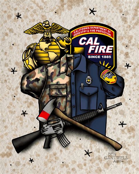 Marines and Cal Fire Uniform – Ben Cantwell Art