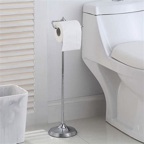 Buy SunnyPoint Bathroom Free Standing Toilet Tissue Paper Roll Holder Stand with Reserve ...