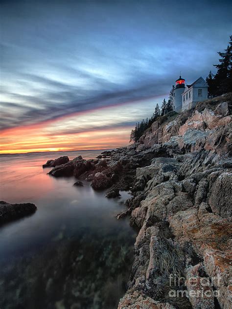 Bass Harbor Head Lighthouse at Sunset Photograph by George Oze - Fine Art America