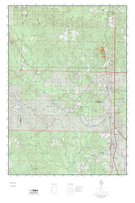 MyTopo McHenry, Mississippi USGS Quad Topo Map