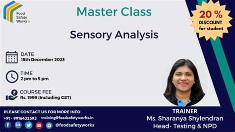 Master Class : Food Sensory Analysis