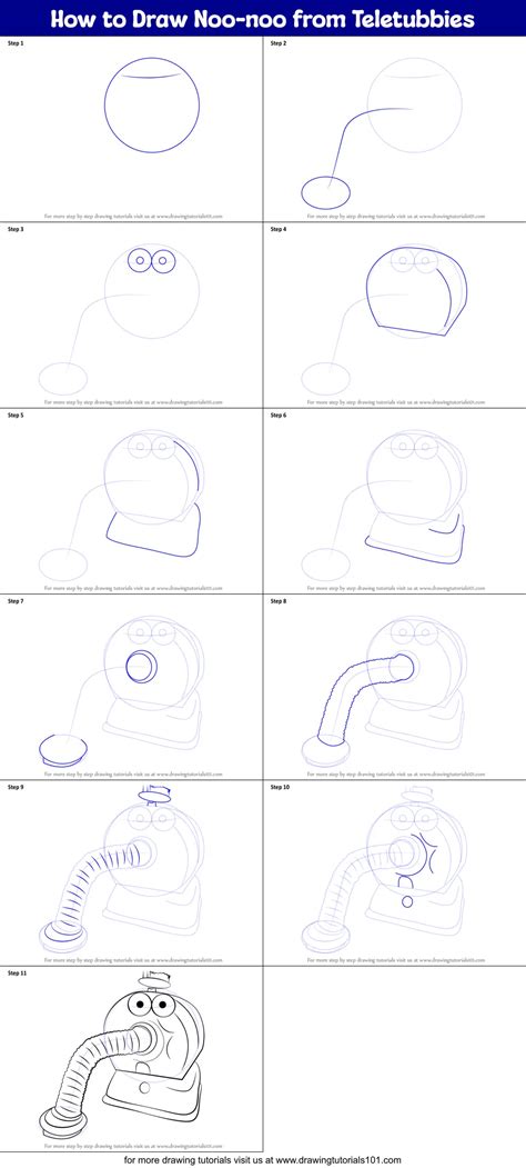 How to Draw Noo-noo from Teletubbies (Teletubbies) Step by Step ...