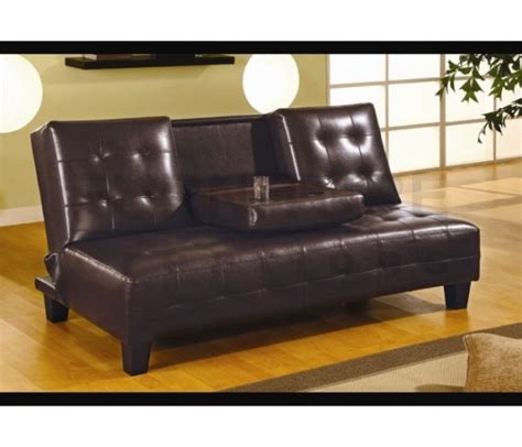 Nella Dark Brown Leather Sofa Bed 300153