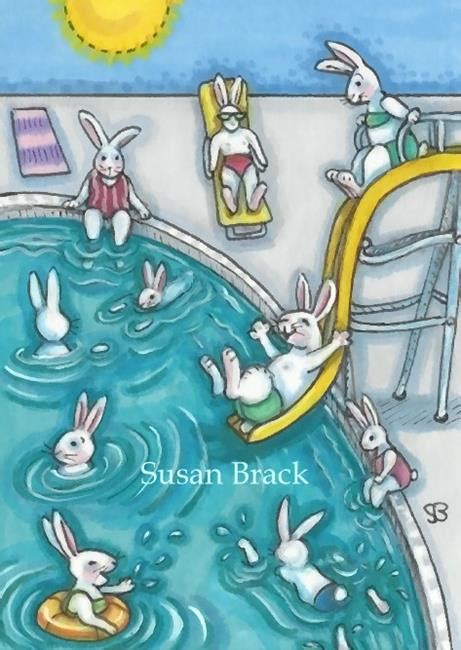 BUNNY POOL PARTY - by Susan Brack from RABBITS