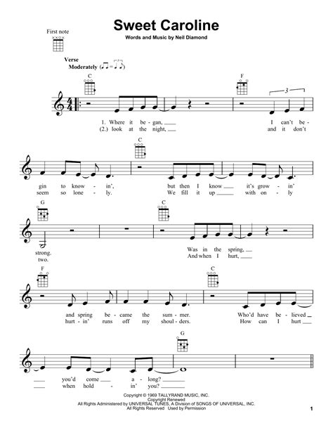 Sweet Caroline | Sheet Music Direct