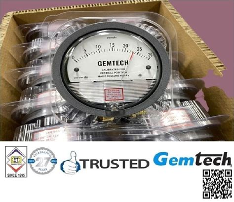 4 inch / 100 mm Differential Pressure Gauge GEMTECH Range 0-2.5 ...