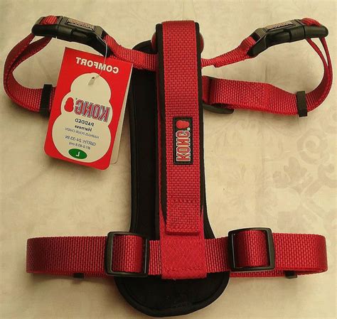 NEW KONG PADDED COMFORT DOG HARNESS, RED, SIZE