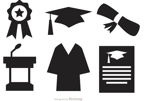 Silhouette Graduation Vector Icons 89758 Vector Art at Vecteezy