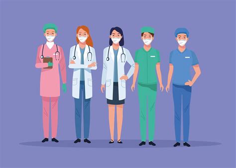 Group of healthcare workers characters 1251803 Vector Art at Vecteezy