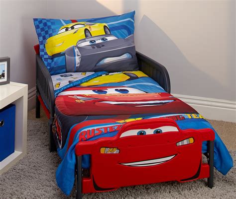 Disney Cars Rusteze Racing Team 4 Piece Toddler Bedding Set, Blue/Red ...