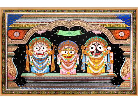 Hindu God Jagannatha Balabhadra and Subhadra | Patta Painting | Odisha ...