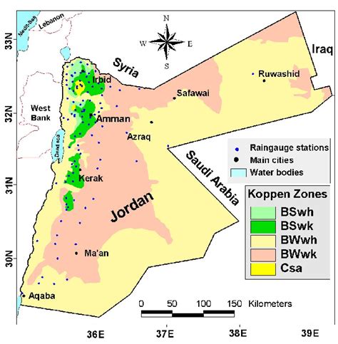 Climate Zones in Jordan (according to Köppen). | Download Scientific ...