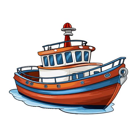 Boat In Cartoon Style, Boat Sticker, . 26158985 PNG