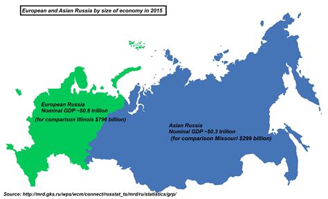 European and Asian Russia by size of economy in 2015 | China map, Map, Russia