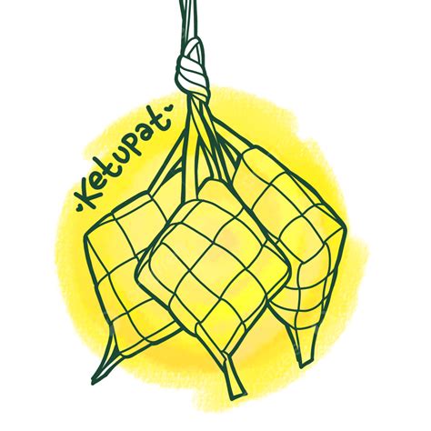 Ketupat Clipart Transparent Background, Yellow Background Transparent ...