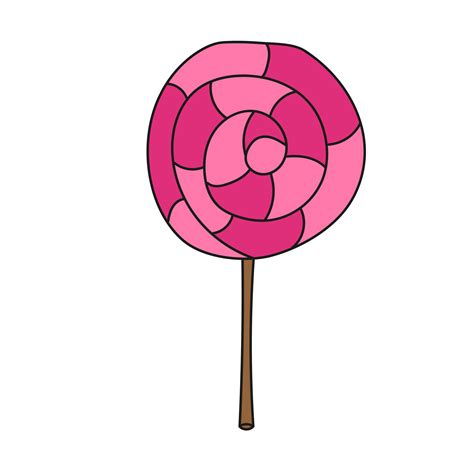 Simple cartoon icon. Pink lollipop 4606127 Vector Art at Vecteezy