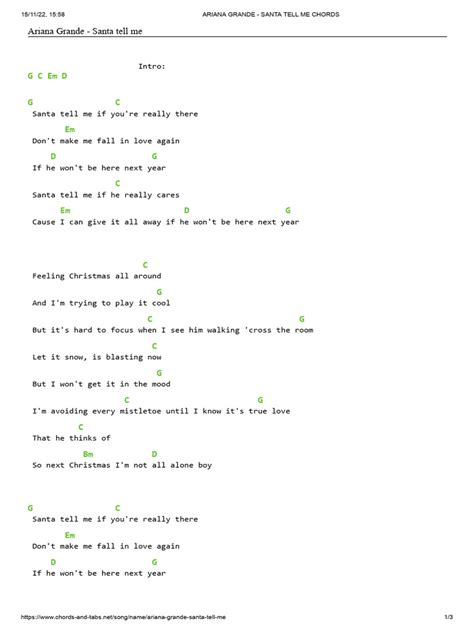 Ariana Grande - Santa Tell Me Chords | PDF