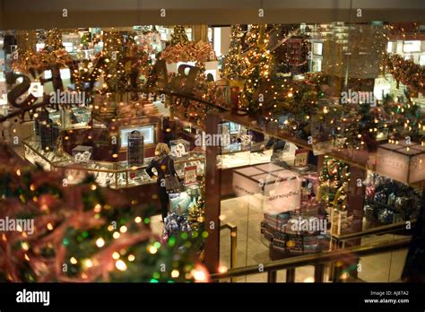 Christmas Holiday decorations inside Macy s Department Store at Herald ...