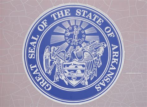 State seal of Arkansas stock photo. Image of state, metal - 50920624