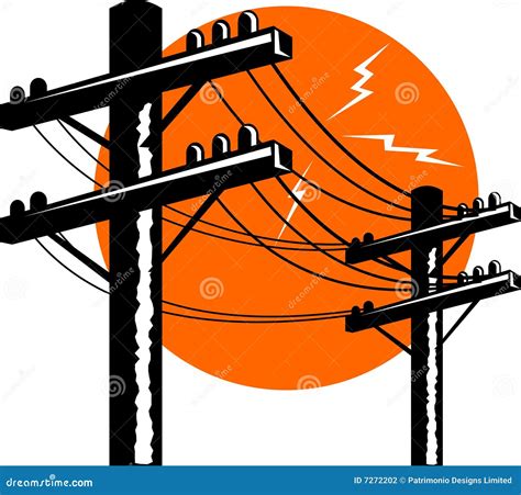 Electric Power line post stock illustration. Image of cable - 7272202