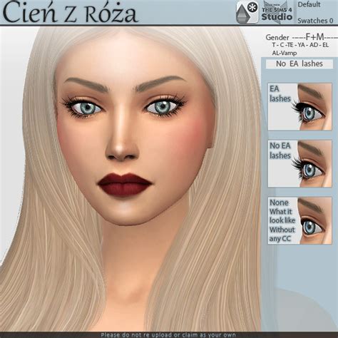 Cień z różą: No EA Eyelashes~ | Sims, Sims 4 cc skin, Ea sims