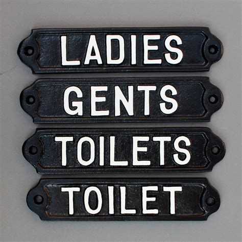 Antique Style Toilet Door Signs Cast Metal Toilets Ladies | Etsy ...