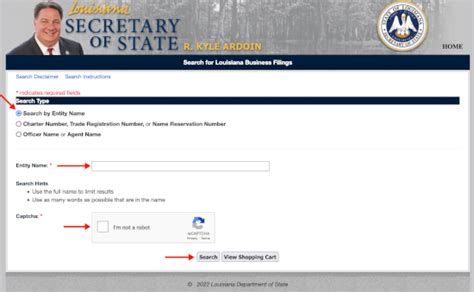 Louisiana Secretary of State | Business Entity Search - Secretary of State