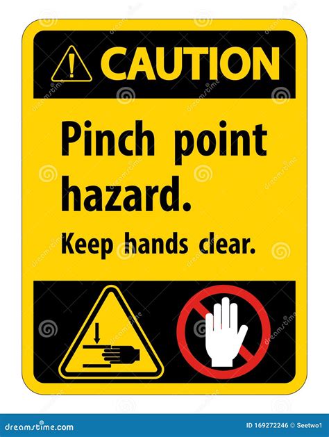 Caution Pinch Point Hazard,Keep Hands Clear Symbol Sign Isolate on White Background,Vector ...