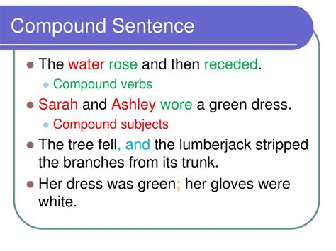 Simple Sentence Compound Subject