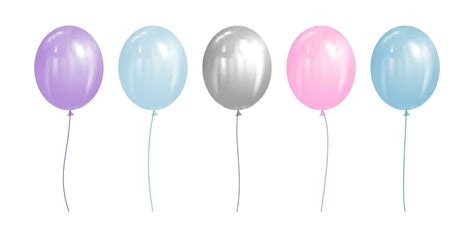 set of colorful balloons isolated on white background vector ...