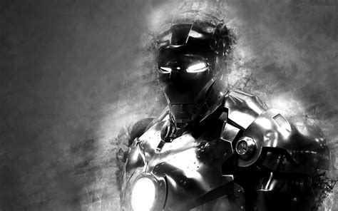 Iron Man Black and White Wallpapers - Top Free Iron Man Black and White Backgrounds ...