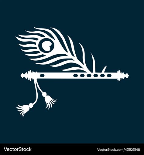 Krishna flute art design Royalty Free Vector Image