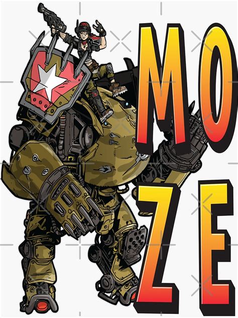 "Moze The Gunner With Iron Bear Borderlands 3" Sticker by ...