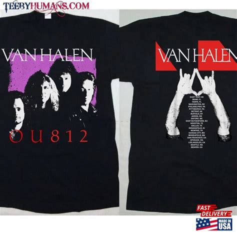 1988 Van Halen Ou812 Tour Black T-Shirt 80S Rock Band Concert Shirt ...