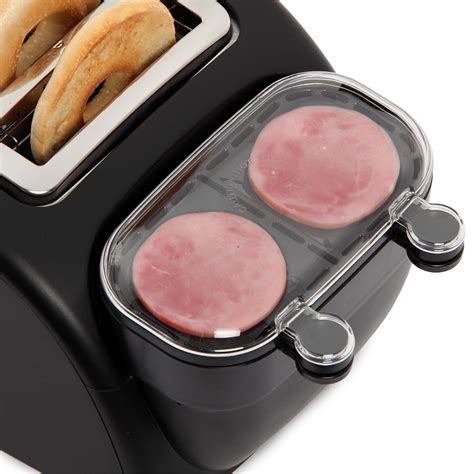 4 Slice Bagel Muffin Toaster Egg Cooker & Meat Warmer Breakfast ...