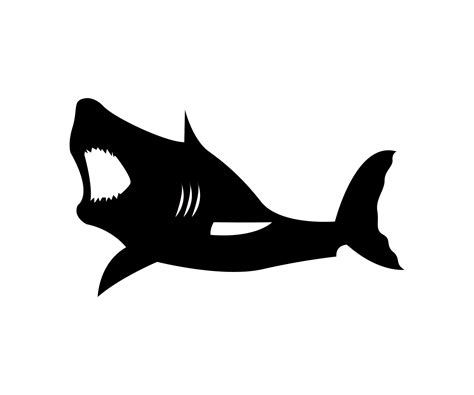 shark that opens its mouth to eat, hungry shark, shark silhouette design for background 4708246 ...