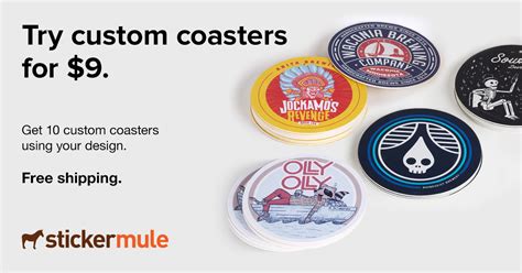 Coaster samples | Free shipping | Sticker Mule Canada