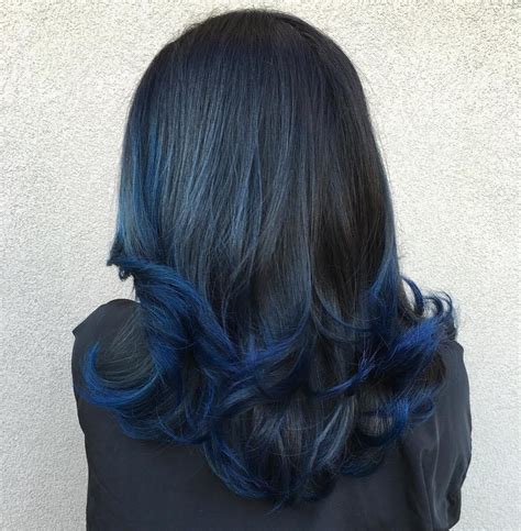 Blue Dip Dye For Black Hair | Dark blue hair dye, Dyed hair blue, Dark ...