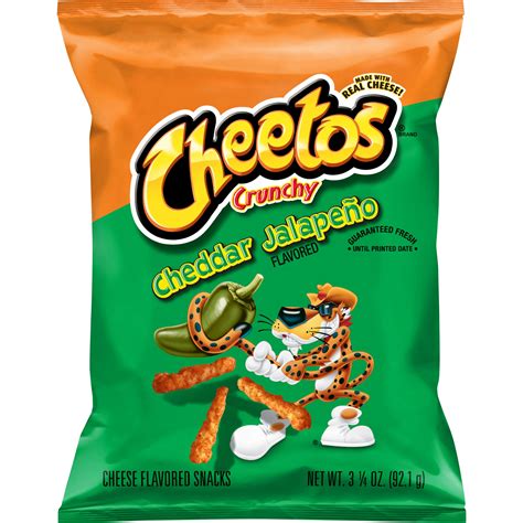 Cheetos Crunchy Cheese Cheddar Jalapeno Flavored Snack Chips, 3.25 oz Bag - Walmart.com