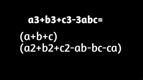 a3+b3+c3-3abc formula - YouTube