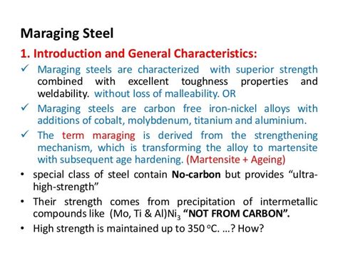 Advances in Special Steel: Maraging steel updated 2016