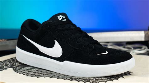 Nike SB Force 58 Black White Skate Shoes | eduaspirant.com