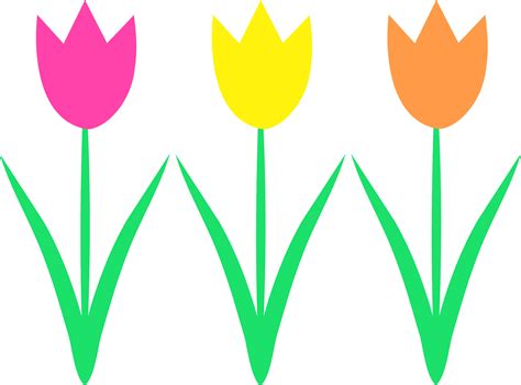 Cute Spring Tulips Design - Free Clip Art