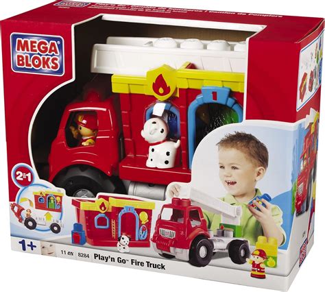 Amazon.com: Mega Bloks Play 'N Go Fire Truck : Toys & Games