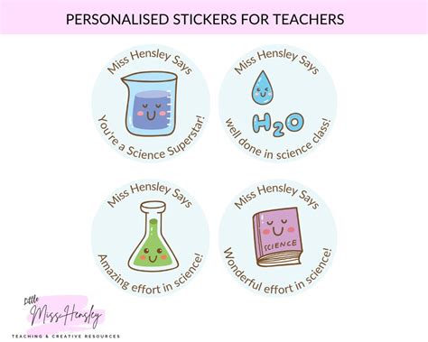 Science Personalised Teacher Stickers / Teacher Stickers / | Etsy