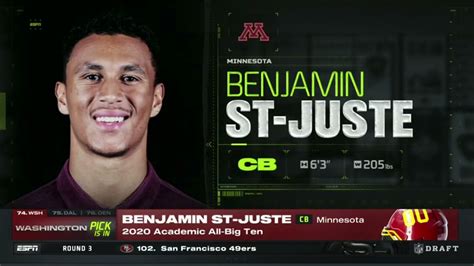 Washington Drafts Benjamin St-Juste 74th Overall (3rd Round) in 2021 ...