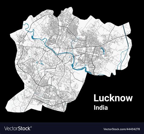 Lucknow map detailed of city Royalty Free Vector Image